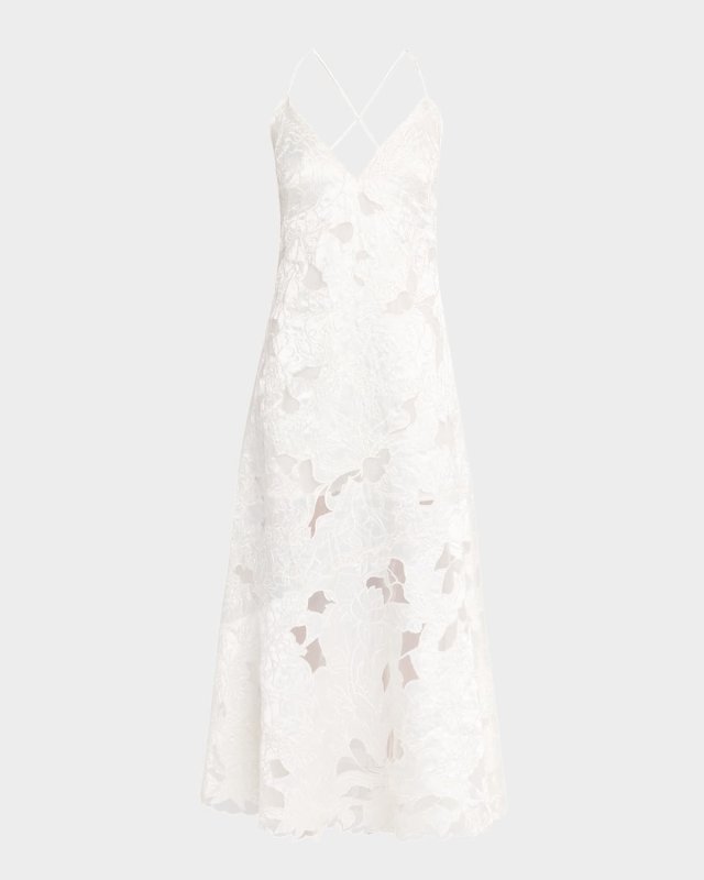 Reese Beaded Floral-Embroidered Maxi Dress